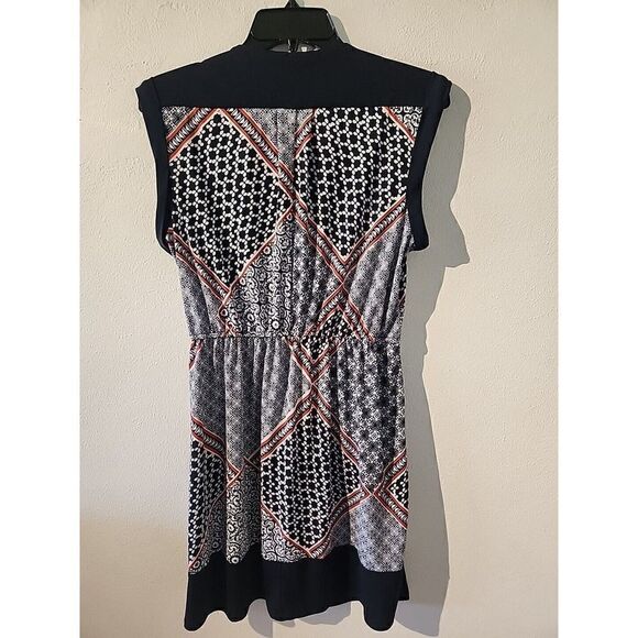 Enfocus Studio Size 14P Red White Cap Sleeve Chiffon Midi Dress - Picture 8 of 9